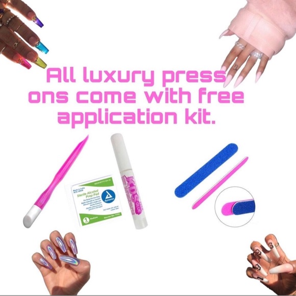 White handmade Press on nails butterfly gel polish - Picture 3 of 3